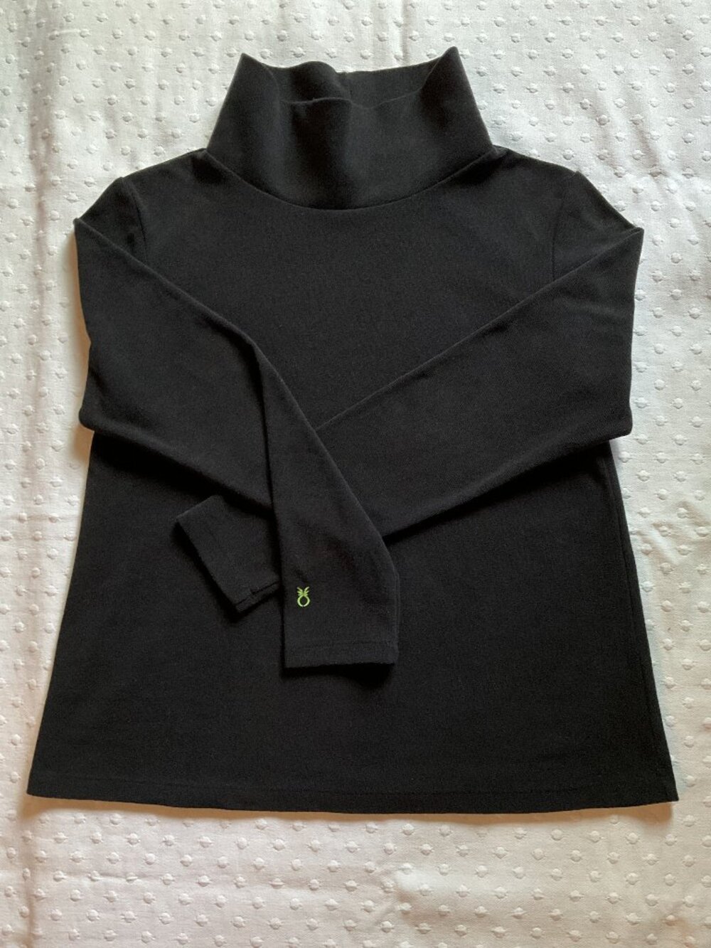 Dudley Stephens Women’s Terry Fleece Turtleneck Pullover, Black, Sz M